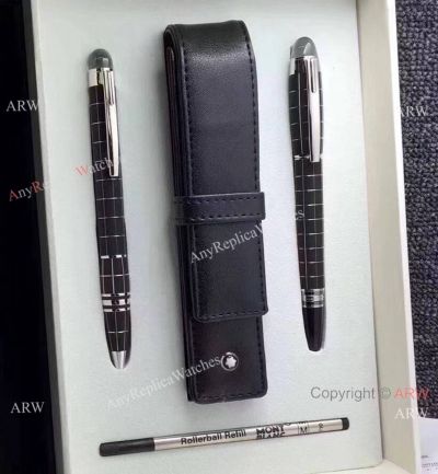Copy StarWalker Black Rubber Pen and Pen Case Set / Montblanc Replicas